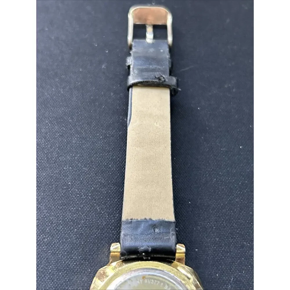 Gold Tone Black Band Women’s Quartz Watch